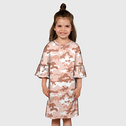 Платье клеш для девочки Песочный камуфляж, цвет: 3D-принт — фото 2