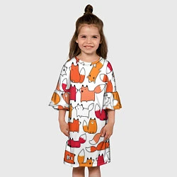 Платье клеш для девочки Милые лисы, цвет: 3D-принт — фото 2
