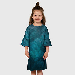 Платье клеш для девочки Лазурь, цвет: 3D-принт — фото 2