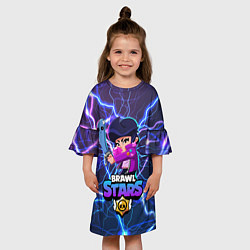 Платье клеш для девочки Brawl Stars BIBI, цвет: 3D-принт — фото 2