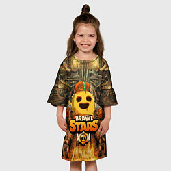 Платье клеш для девочки Brawl Stars Robot Spike, цвет: 3D-принт — фото 2