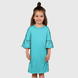 Платье клеш для девочки Бирюза, цвет: 3D-принт — фото 2
