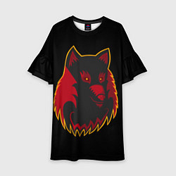 Платье клеш для девочки Wolf Logo, цвет: 3D-принт