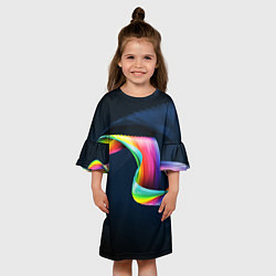 Платье клеш для девочки OPTICAL ABSTRACT, цвет: 3D-принт — фото 2