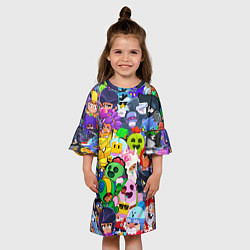 Платье клеш для девочки BRAWL STARS ВСЕ БРАВЛЕРЫ цвета 3D-принт — фото 2