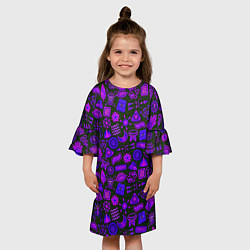 Платье клеш для девочки Узоры символы этнический шаман, цвет: 3D-принт — фото 2