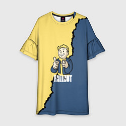Платье клеш для девочки Fallout logo boy, цвет: 3D-принт
