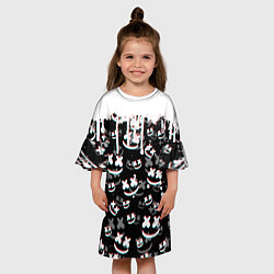 Платье клеш для девочки MARSHMELLO GLITCH, цвет: 3D-принт — фото 2