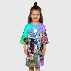 Платье клеш для девочки FAIRY TAIL ХВОСТ ФЕИ, цвет: 3D-принт — фото 2