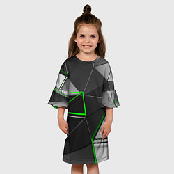 Платье клеш для девочки 3D полигон, цвет: 3D-принт — фото 2