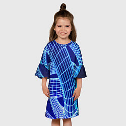Платье клеш для девочки НЕОНОВАЯ СПИРАЛЬ, цвет: 3D-принт — фото 2