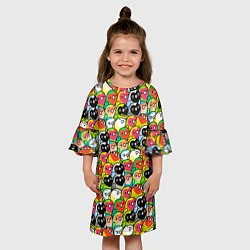 Платье клеш для девочки Папуги, цвет: 3D-принт — фото 2