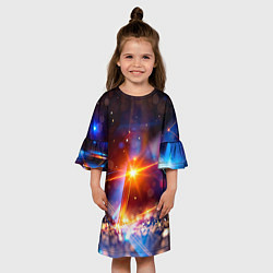 Платье клеш для девочки Geometry light, цвет: 3D-принт — фото 2