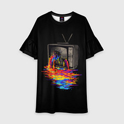 Платье клеш для девочки Треш, цвет: 3D-принт