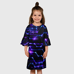 Платье клеш для девочки Технологии будущее нано броня, цвет: 3D-принт — фото 2