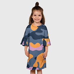 Платье клеш для девочки Спортивный милитари Z, цвет: 3D-принт — фото 2