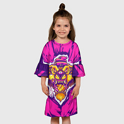 Платье клеш для девочки Граффити Лев, цвет: 3D-принт — фото 2