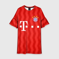Платье клеш для девочки FC Bayern Munchen униформа, цвет: 3D-принт