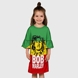 Платье клеш для девочки Bob Marley, цвет: 3D-принт — фото 2