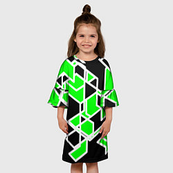 Платье клеш для девочки Зелёное трубы, цвет: 3D-принт — фото 2