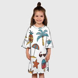 Платье клеш для девочки Отпуск, цвет: 3D-принт — фото 2
