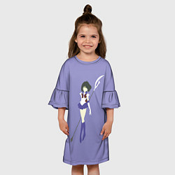 Платье клеш для девочки Сейлор Сатурн, цвет: 3D-принт — фото 2