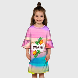 Платье клеш для девочки Ульяна, цвет: 3D-принт — фото 2