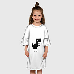 Платье клеш для девочки Google динозаврик, цвет: 3D-принт — фото 2