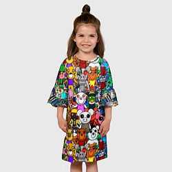 Платье клеш для девочки ROBLOX PIGGY, цвет: 3D-принт — фото 2