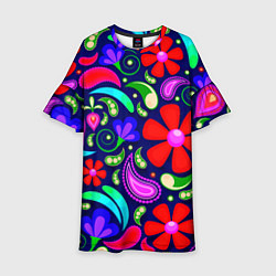 Платье клеш для девочки Flower$$$, цвет: 3D-принт