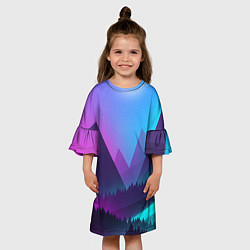 Платье клеш для девочки NEON FOREST, цвет: 3D-принт — фото 2