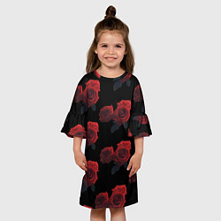 Платье клеш для девочки Роза, цвет: 3D-принт — фото 2