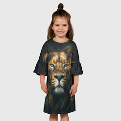 Платье клеш для девочки Лев, цвет: 3D-принт — фото 2