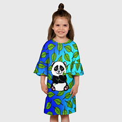 Платье клеш для девочки Панда, цвет: 3D-принт — фото 2
