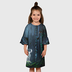 Платье клеш для девочки Олень, цвет: 3D-принт — фото 2