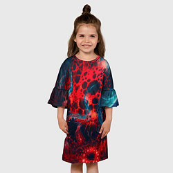 Платье клеш для девочки Гигантский космический монстр, цвет: 3D-принт — фото 2