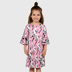 Платье клеш для девочки Девушка в молниях 5 вариант, цвет: 3D-принт — фото 2