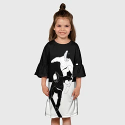 Платье клеш для девочки Сноубордисты, цвет: 3D-принт — фото 2