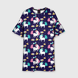 Платье клеш для девочки Unicorn pattern, цвет: 3D-принт