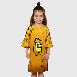 Платье клеш для девочки Among Us Cheese Z, цвет: 3D-принт — фото 2