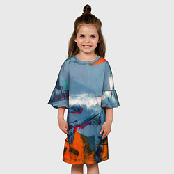 Платье клеш для девочки Я художник, цвет: 3D-принт — фото 2