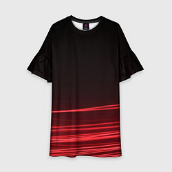 Платье клеш для девочки Красное и Черное, цвет: 3D-принт