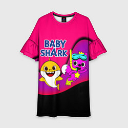 Платье клеш для девочки Baby Shark, цвет: 3D-принт