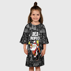 Платье клеш для девочки Дед отморозок существует, цвет: 3D-принт — фото 2