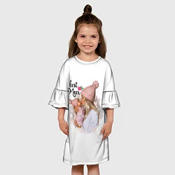 Платье клеш для девочки Best Mom, цвет: 3D-принт — фото 2