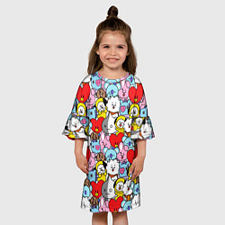 Платье клеш для девочки BT21 BTS, цвет: 3D-принт — фото 2