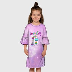 Платье клеш для девочки Impostor Unicorn, цвет: 3D-принт — фото 2