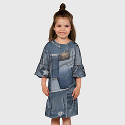 Платье клеш для девочки Jeans life, цвет: 3D-принт — фото 2