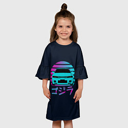 Платье клеш для девочки Skyline R32, цвет: 3D-принт — фото 2