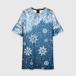 Платье клеш для девочки Снежное Настроенние, цвет: 3D-принт